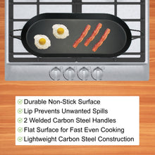 Brentwood Carbon Steel Nonstick Comal Griddle for Double Burner, 18 In. x 8.5 In.