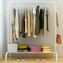 Freestanding Garment Rack, Single Rod, White, Multi-Functional Clothing Hanger for Bedroom, Sturdy and Stylish Clothes Rack