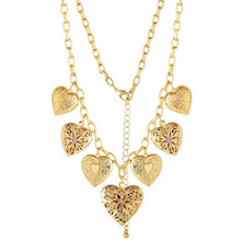 Jessica Simpson Women's Multi Heart Charm Necklace