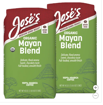 Jose’s 100% Organic Mayan Whole Bean Coffee 2.5 lb, 2-pack