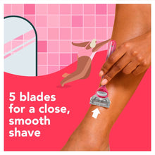 joy Razor for Women, 5 Blades, Manual Razor, Handle and 2 Razor Blade Refills, Neon Pink
