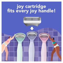 joy lavender razor for women, shave kit with 1 handle + 3 razor blade refills, includes shower holder