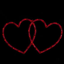 17" Lighted Double Heart Valentine's Day Window Silhouette