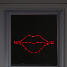 17.5" Lighted Red Lips Valentine's Day Window Silhouette