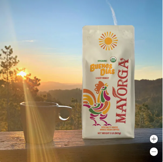 Mayorga Buenos Días, USDA Organic, Light Roast, Whole Bean Coffee, 2lb, 2-pack
