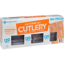 Brands For Less USA Members Mark clear plastic cutlery set 360 count box with 120 forks 120 spoons 120 knives