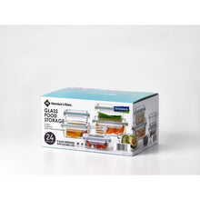 Brands For Less USA box featuring Glasslock 24-piece food storage set of clear glass containers with airtight lids