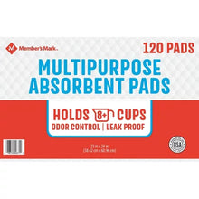 Members Mark 120 pack packaging of multipurpose absorbent training pads with leak proof odor control and size info