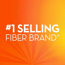 Metamucil fiber gummies no sugar added promoting number one selling fiber brand on orange background