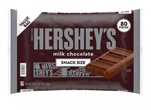 HERSHEY'S Milk Chocolate Bars, Snack Size, 80 pcs.