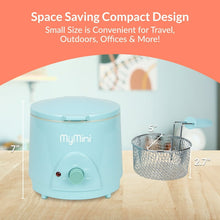 MyMini 1.5 qt Electric Deep Fryer, 700 watts, Aqua