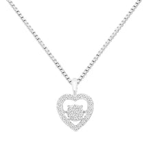Brilliance Fine Jewelry Heart 1/3 Carat Lab Grown Diamond Dancing Pendant Necklace in Sterling Silver