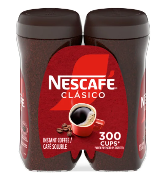 NESCAFE CLASICO Instant Coffee, Dark Roast, 10.5 oz, 2-count