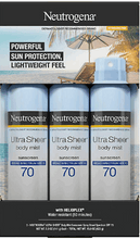 Neutrogena Ultra Sheer Body Mist Sunscreen Spray, SPF 70, 5 oz., 3 pk.