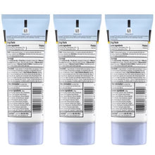 Neutrogena Ultra Sheer sunscreen 3 pack showing back label with drug facts and ingredients