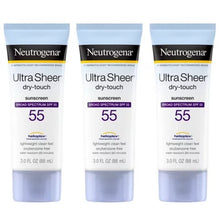 Neutrogena Ultra Sheer sunscreen 3 pack SPF 55 broad spectrum dry-touch lotion