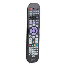 onn. Universal 6-Device Remote, Black, Compatible for TV, DVD, Streaming, Audio, Soundbar