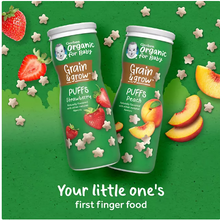 Gerber Organic Grain & Grow Cereal Puffs Variety Pack, Peach and Strawberry, 1.48 oz., 6 pk.
