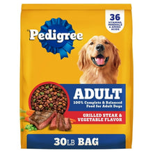 Pedigree adult dry dog food grilled steak and vegetable flavor 30lb bag for adult dogs