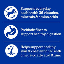 Pedigree adult dry dog food benefits include vitamins minerals amino acids prebiotic fiber and omega 6 fatty acid