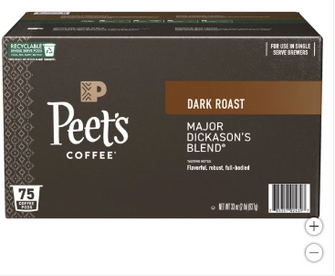 Peet's Coffee Major Dickason’s Blend Single Serve Pods, 75-count