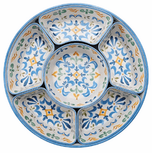 Member's Mark Bamboo Melamine 6-Section Serving Platter with Lazy Susan Base and Storage Lid