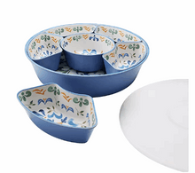 Member's Mark Bamboo Melamine 6-Section Serving Platter with Lazy Susan Base and Storage Lid