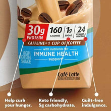 Premier Protein Cafe Latte shake with 30g protein 160 calories and immune health support