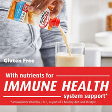 Premier Protein caramel shake 15 pack being poured into glass for immune health support