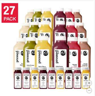 Pressed Juicery 3-day Juice + Protein Cleanse - 27 bottles, 18 Juices & 9 Shots