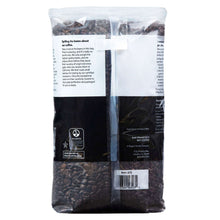 Brand For Less USA San Francisco French Roast whole bean coffee in clear sealed bag showing dark roasted coffee beans