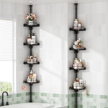 shuangqing360_RotatingCornerShowerCaddyTensionPoleOrganizer-4-TierAdjustableRustproofMetalPole_PlasticShelveswithSafetyGuardrail_... - Brands For Less USA