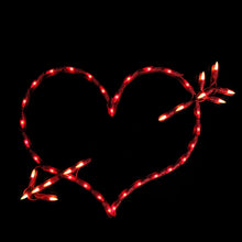18" Lighted Valentine's Day Heart with Arrow Window Silhouette