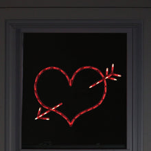 18" Lighted Valentine's Day Heart with Arrow Window Silhouette