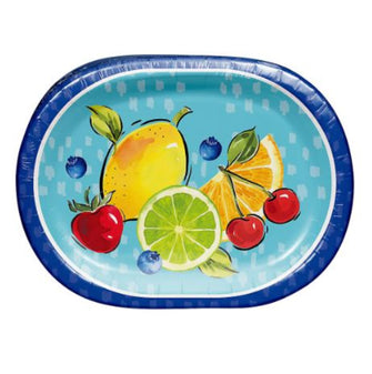 Berkley Jensen Summer Oval Paper Plates, 50 ct.
