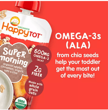 HappyTOT Organics Super Morning Pouch, Apple Cinnamon and Blueberry Banana Variety Pack, 12 ct., 4 oz.
