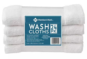 Member's Mark Commercial Hospitality Washcloths, White, 24-Pack