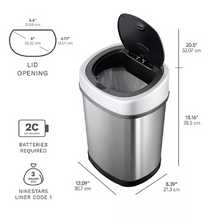 Nine Stars Sensor Trash Cans, Stainless Steel 13.2 gal./3.2 gal.