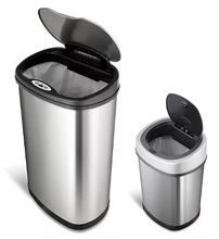 Nine Stars Sensor Trash Cans, Stainless Steel 13.2 gal./3.2 gal.
