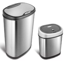 Nine Stars Sensor Trash Cans, Stainless Steel 13.2 gal./3.2 gal.
