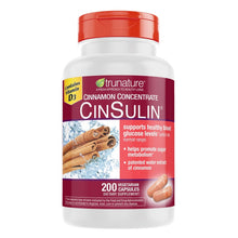 trunature Cinnamon Concentrate Cinsulin 500mg, 200 Vegetarian Capsules