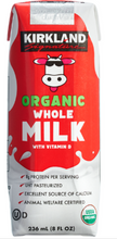 Kirkland Signature Organic Whole Milk, 8 fl oz, 18-count