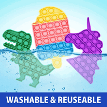 Zen Laboratory colorful pop it set fidget toys pack for kids washable reusable dinosaur unicorn